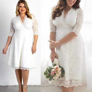 Kiyonna White Lace Wedding Dress